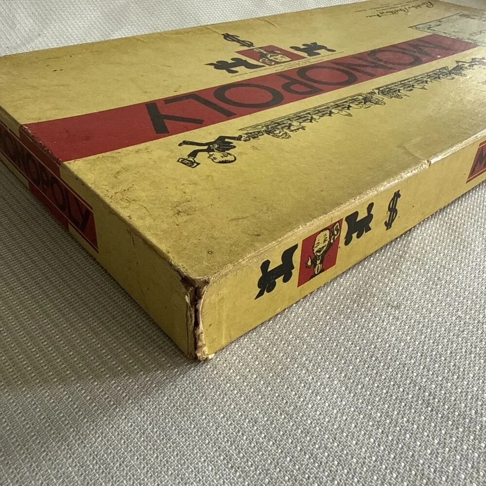 Vintage Monopoly 1954 Board Game Yellow Box - Complete!